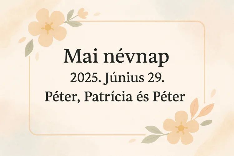 Mai névnap – Június 29. Patrícia és Péter Mai névnap – Június 29.: Patrícia és Péter