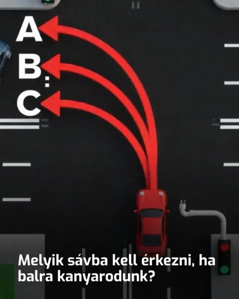 Melyik sávot kell választani, ha balra akarunk kanyarodni? Balra kanyarodás – Melyik sávot válasszuk és miért?