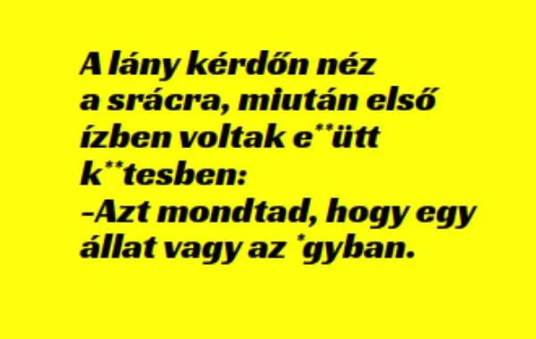 Vicc: A lány kérdőn néz a srácra, miután - Vicc: A lány kérdőn néz a srácra, miután –