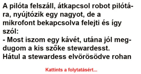 Vicc: A pilóta felszáll, átkapcsol robot pilótára –