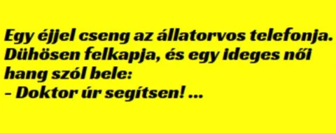 Vicc: Egy éjjel cseng az állatorvos telefonja –