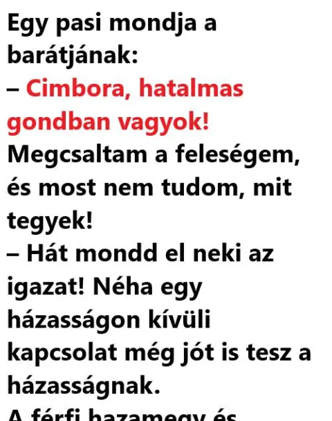 Vicc: Egy pasi mondja a barátjának: