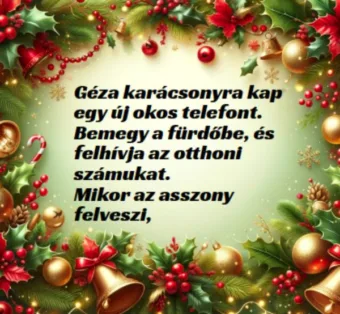 Vicc: Géza karácsonyra kap egy új okos telefont –