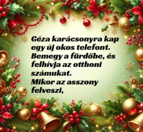 Vicc: Géza karácsonyra kap egy új okos telefont –