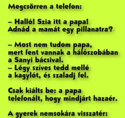 Vicc: Megcsörren a telefon