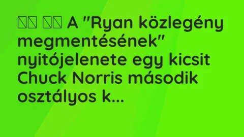 Vicc: 
		  
		  A “Ryan közlegény megmentésének” nyitójelenete egy kicsit…