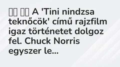Vicc: 
		  
		  A ‘Tini nindzsa teknőcök’ című rajzfilm igaz történetet…