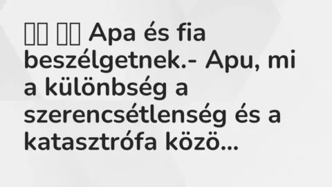 Vicc: 
		  
		  Apa és fia beszélgetnek.- Apu, mi a különbség a…