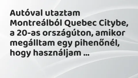 Vicc: Autóval utaztam Montreálból Quebec Citybe, a 20-as országúton, amikor megálltam…