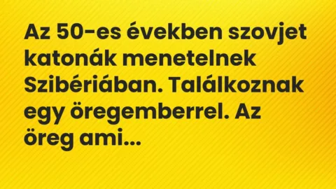 Vicc: Az 50-es években szovjet katonák menetelnek Szibériában. Találkoznak egy…