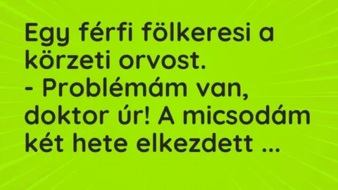 Vicc: Egy férfi fölkeresi a körzeti orvost.

– Problémám van, doktor úr! A…