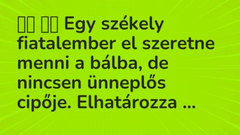 Vicc: 
		  
		  Egy székely fiatalember el szeretne menni a bálba, de…