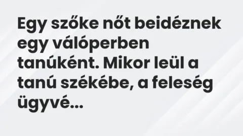 Vicc: Egy szőke nőt beidéznek egy válóperben tanúként. Mikor leül a tanú székébe, a…
