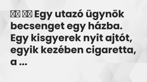 Vicc: 
		  
		  Egy utazó ügynök becsenget egy házba. Egy kisgyerek nyit…