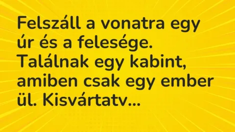 Vicc: Felszáll a vonatra egy úr és a felesége. Találnak egy kabint, amiben csak egy…