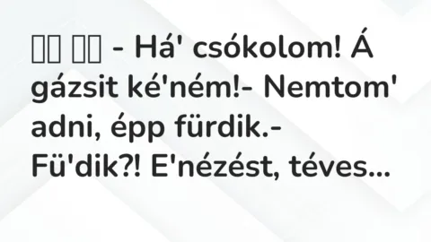 Vicc: 
		  
		  – Há’ csókolom! Á gázsit ké’ném!- Nemtom’ adni, épp…