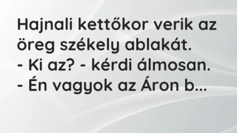 Vicc: Hajnali kettőkor verik az öreg székely ablakát.

– Ki az? – kérdi…