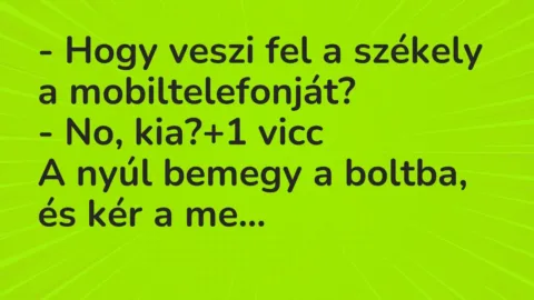 Vicc: – Hogy veszi fel a székely a mobiltelefonját?

– No, kia?