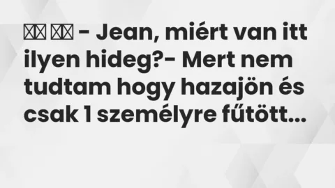 Vicc: 
		  
		  – Jean, miért van itt ilyen hideg?- Mert nem tudtam…