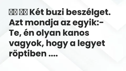 Vicc: 
		  
		  Két buzi beszélget. Azt mondja az egyik:- Te, én olyan …