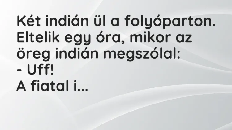 Vicc: Két indián ül a folyóparton. Eltelik egy óra, mikor az öreg indián… Vicc: Két indián ül a folyóparton. Eltelik egy óra, mikor az öreg indián…
