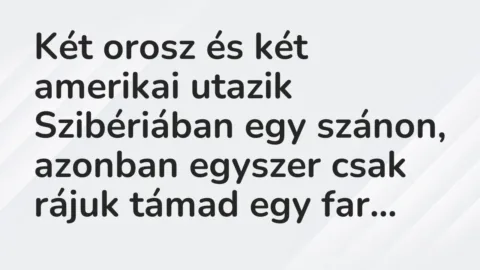 Vicc: Két orosz és két amerikai utazik Szibériában egy szánon, azonban egyszer csak…