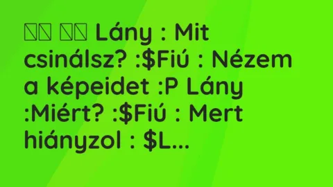 Vicc: 
		  
		  Lány : Mit csinálsz? :$Fiú : Nézem a képeidet :P…