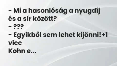 Vicc: – Mi a hasonlóság a nyugdíj és a sír között?

– ???

– Egyikből sem…