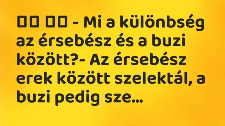 Vicc:
– Mi a különbség az érsebész és a buzi között?- Az… Vicc:
– Mi a különbség az érsebész és a buzi között?- Az…