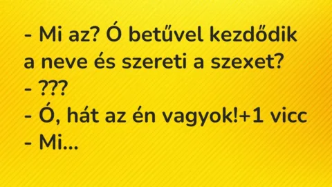 Vicc: – Mi az? Ó betűvel kezdődik a neve és szereti a szexet?

– ???

– Ó, hát…