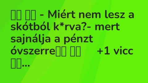 Vicc: 
		  
		  – Miért nem lesz a skótból k*rva?- mert sajnálja a…