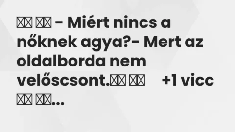Vicc: 
		  
		  – Miért nincs a nőknek agya?- Mert az oldalborda nem…