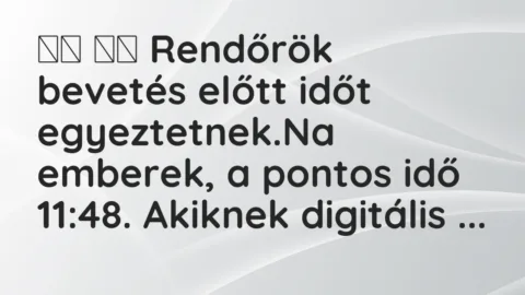 Vicc: 
		  
		  Rendőrök bevetés előtt időt egyeztetnek.Na emberek, a…