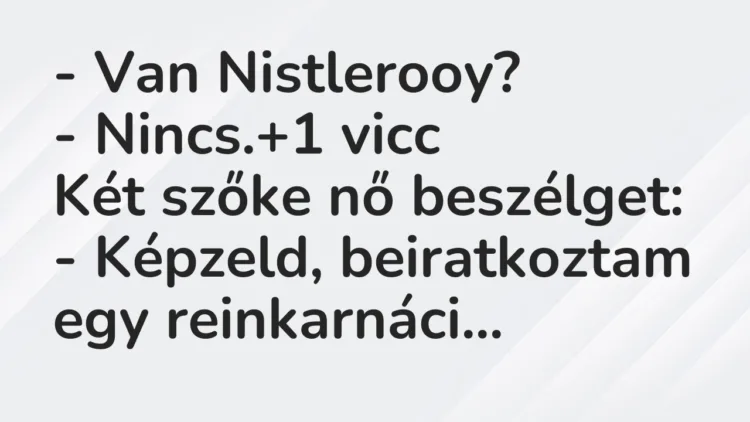 Vicc: – Van Nistlerooy?

– Nincs.
