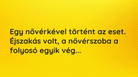 Vicces történet: 
	    	    


Egy nővérkével történt az eset. Éjszakás volt, …