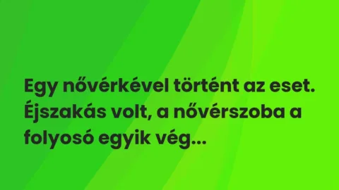 Vicces történet: 
	    	    


Egy nővérkével történt az eset. Éjszakás volt, …