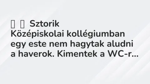 Vicces történet: 
	    	    Sztorik


Középiskolai kollégiumban egy este nem hagytak aludni …