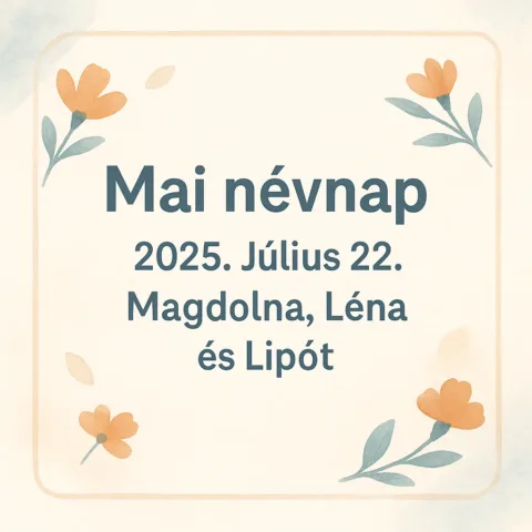 Mai névnap – Július 22.: Magdolna, Léna és Lipót