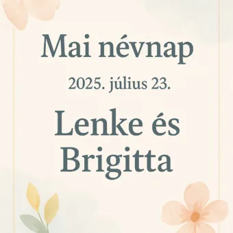 Mai névnap – Július 23.: Lenke és Brigitta