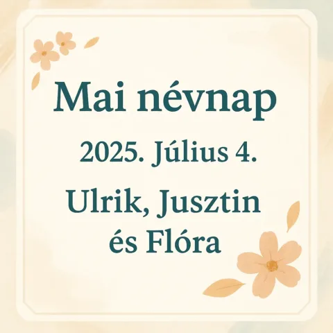 Mai névnap – Július 4.: Ulrik, Jusztin és Flóra