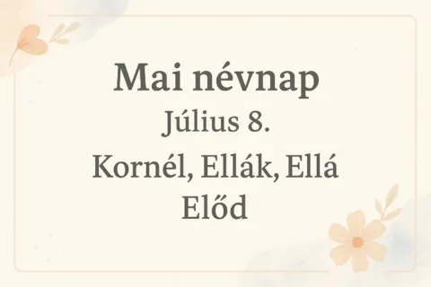 Mai névnap – Július 8.: Kornél, Ellák, Ellá, Előd és Ellák