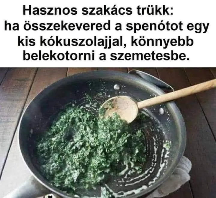 Hasznos szakács trükk: ha összekevered a spenótot egy kis kókuszolajjal, könnyebb Hasznos szakács trükk: ha összekevered a spenótot egy kis kókuszolajjal, könnyebb