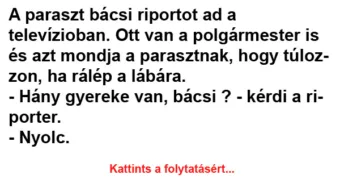 Vicc: A paraszt bácsi riportot ad a televízioban