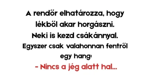 Vicc: A rendőr horgászik
