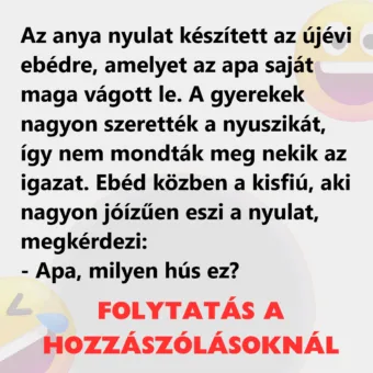 Vicc: Az anya nyulat készített az újévi ebédre
