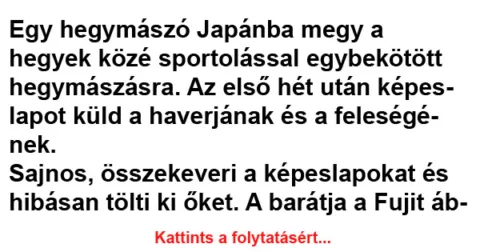 Vicc: Egy hegymászó Japánba megy