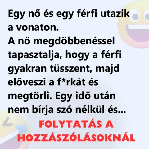 Vicc: Egy nő és egy férfi utazik a vonaton