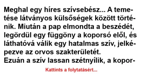 Vicc: Meghal egy híres szívsebész…