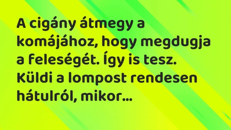 Vicc: A cigány átmegy a komájához, hogy megdugja a feleségét. Így is tesz.
Küldi… Vicc: A cigány átmegy a komájához, hogy megdugja a feleségét. Így is tesz.
Küldi…