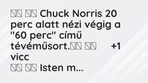 Vicc: 
		  
		  Chuck Norris 20 perc alatt nézi végig a „60 perc” című…